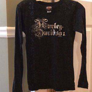 Harley Davidson burnout skull tee